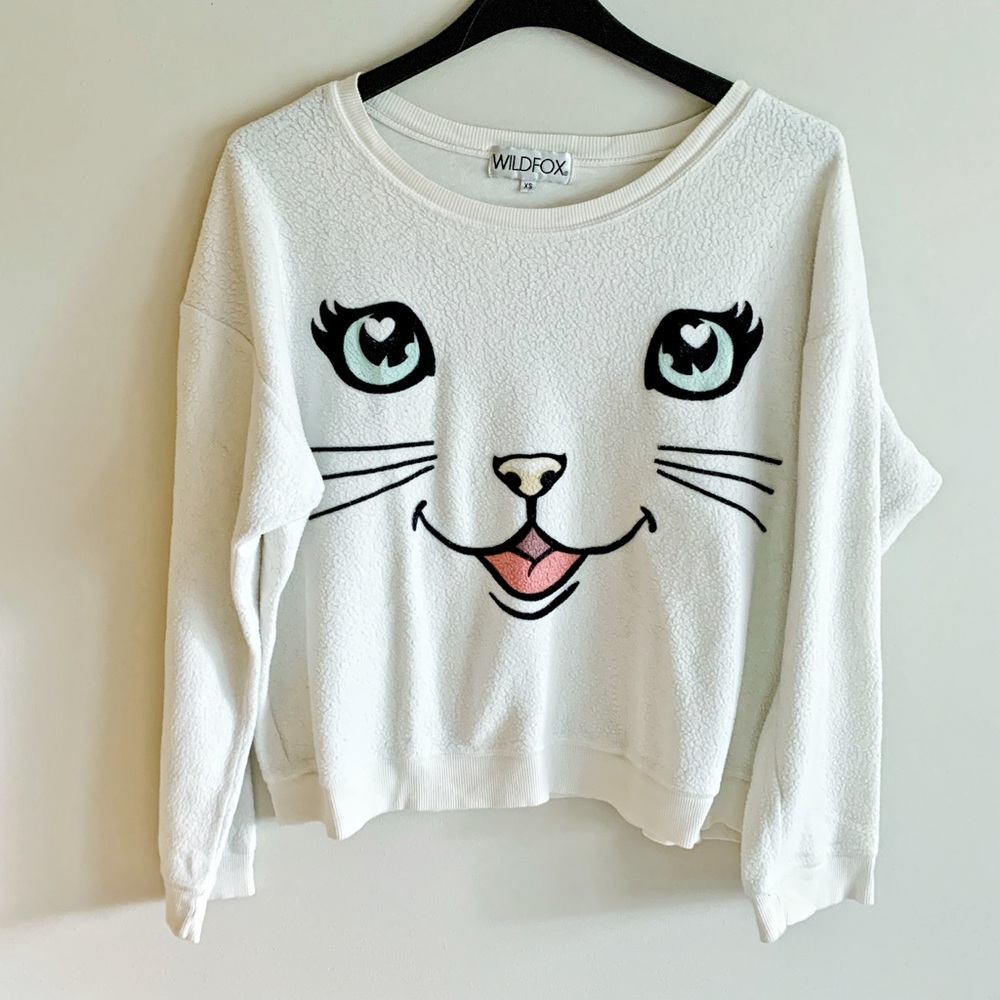 RARE Wildfox Happy Cat Pullover Crewneck - Picture 10 of 13